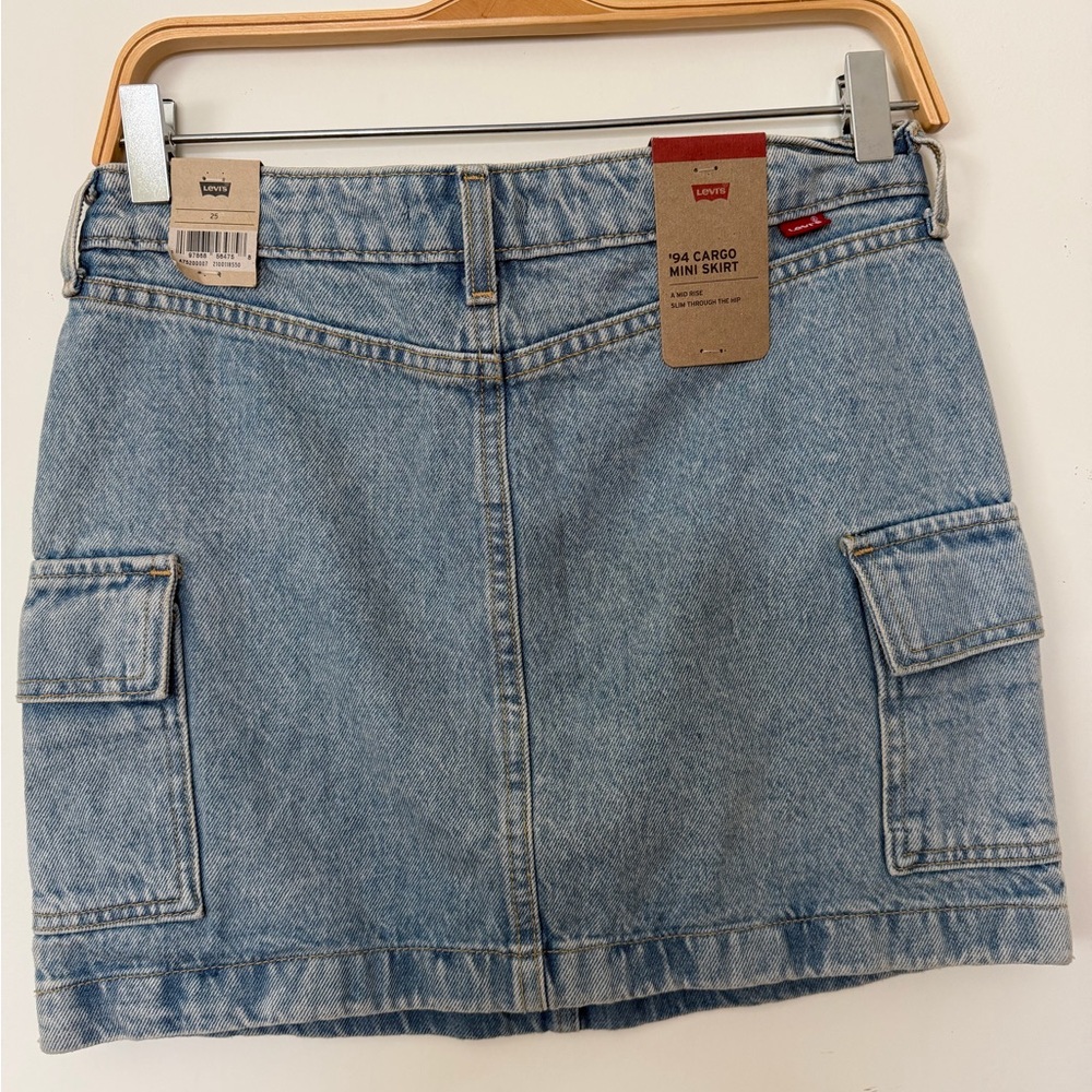 Levi's Blue Denim Cargo Mini Skirt